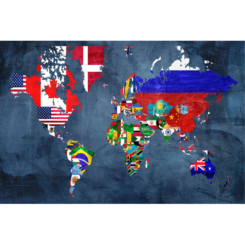 Le monde par Zoey Riley - impression, H 30 po x l 45 po x P 1,5 po, Extérieur