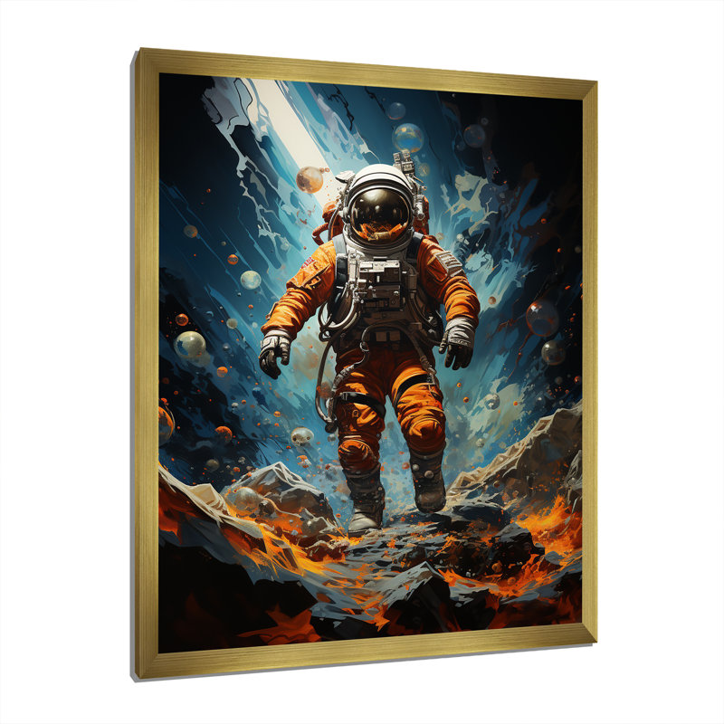 «Moretaine Space Astronaut Resilience», reproduction sur toile, Encadrement doré, H 32 po x l 16 po x P 1 po