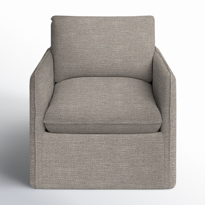 Bellatrix Slipcovered Armchair, Drusky Linen Sustain® Basketweave
