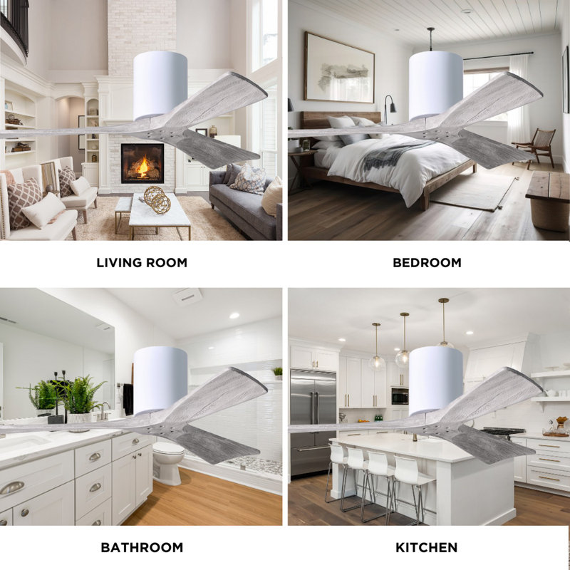 Irene Ceiling Fan, Gloss White, Barn Wood Tone, 52"