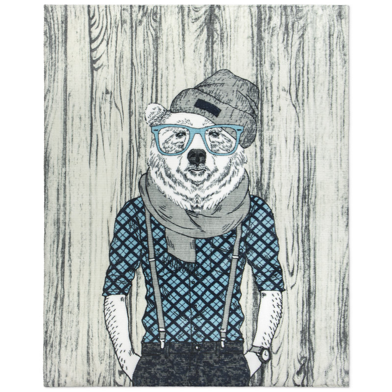  Jeté en flanelle Hipster Bear