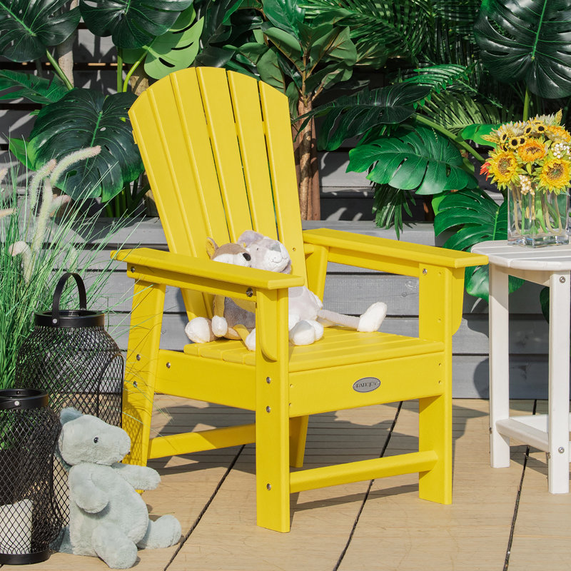 Chaise Adirondack en bois, Jaune