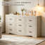 Commode à 9 tiroirs Farmhouse pour la chambre à coucher, commode de 59,84 po de largeur, rangement en bois