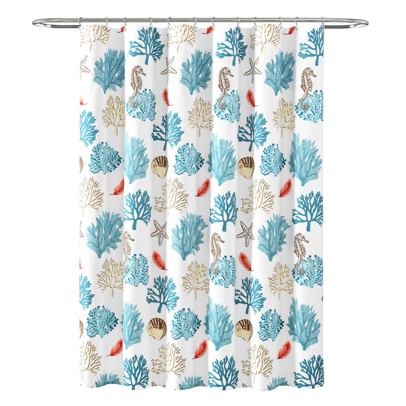 Coastal Reef Feather Single Shower Curtain