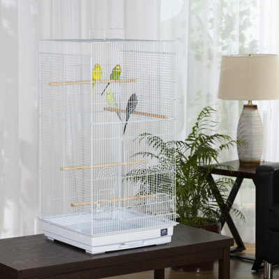 Hilary 36'' Steel Flat Top Table Top Bird Cage with Perch