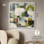 Art mural moderne avec boîte-cadre verte par Art Remedy, cadre blanc, 41 x 41-254024061-254024062