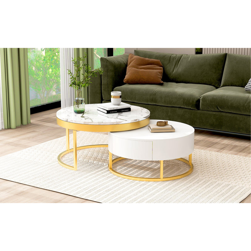 Ensemble de tables basses polyvalentes et modernes avec rangement pratique et design élégant