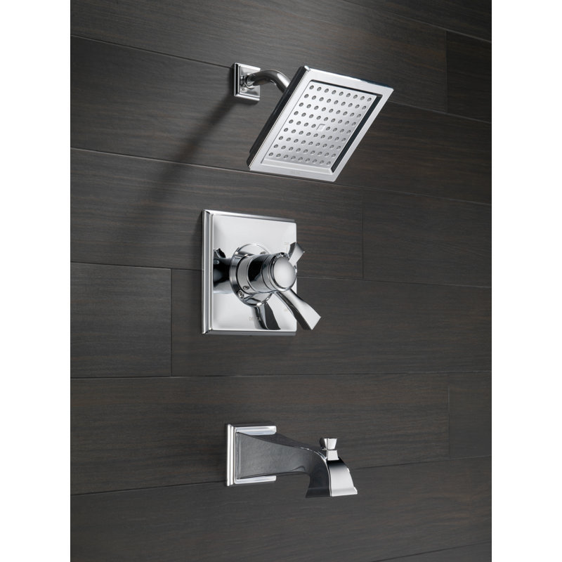Robinet de baignoire et douche à pression équilibrée avec moniteur Dryden ™, Chrome