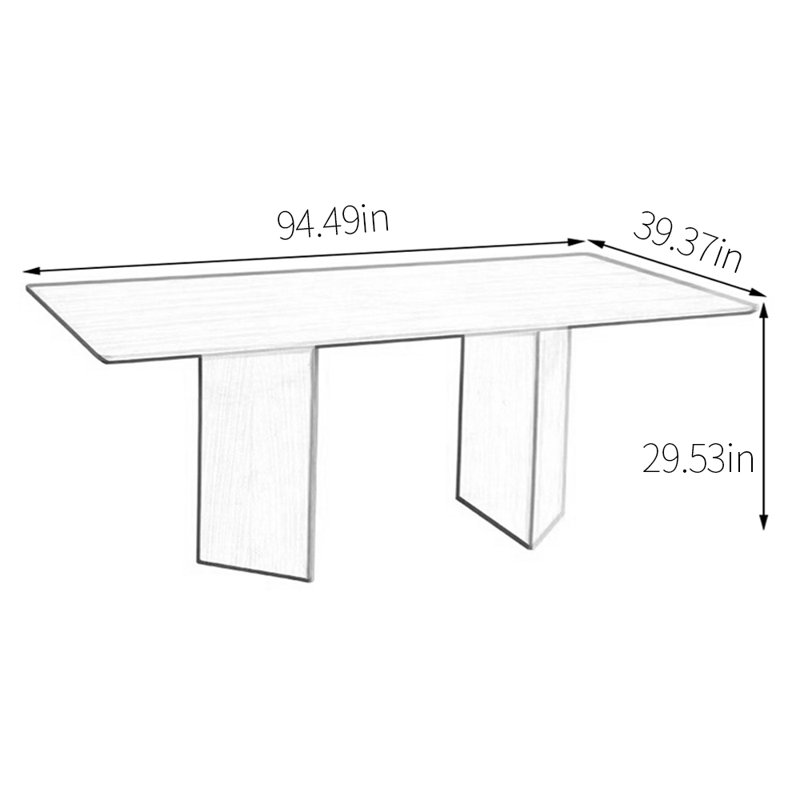 Ash creative dining table, 29.53"H x 94.49"L x 39.37"W