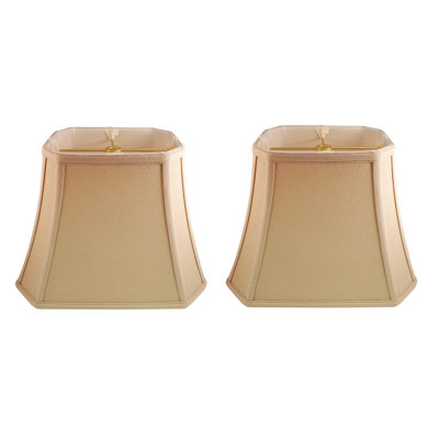 Royal Designs, Inc. BSO-710-16LNBG-2 Rectangle Cut Corner Basic Lamp Shade, (7x9)" x (10.25x16)" x 12.25", Linen Beige, 2-Pack