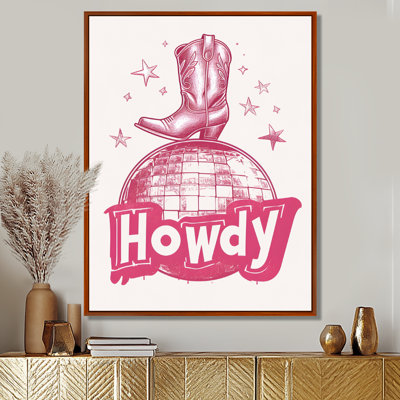 Howdy Square Dancing Cowboy Boot - Cowgirls Wall Art Print