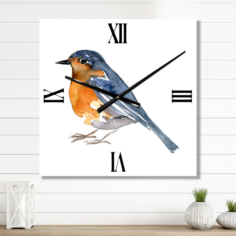 Horloge murale rétro - oiseau orange rétro, Très grand
