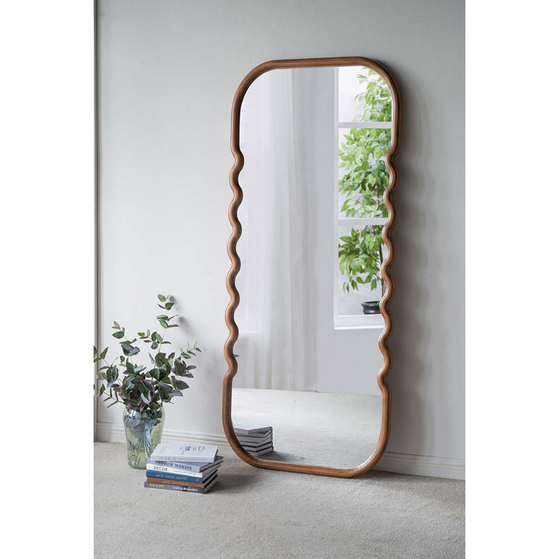 31.4X1.4X74" Oversized Wooden Floor Mirror
