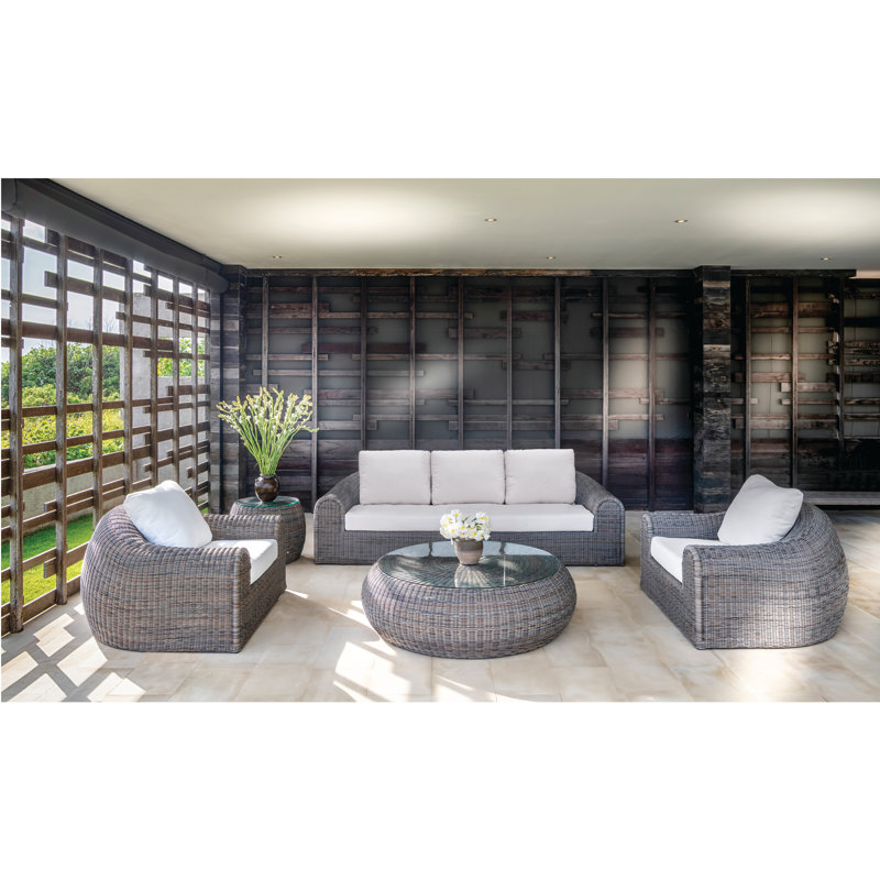 Ojai Outdoor Round Coffee Table, Ojai Textured Charcoal
