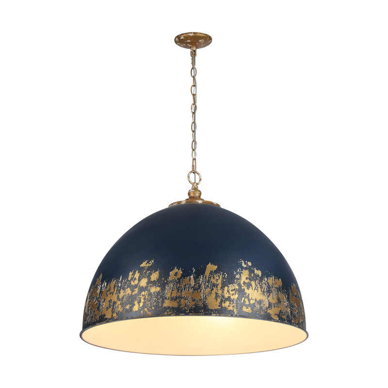 Luminaire suspendu 5 lumières Alison, Bleu marine antique antique