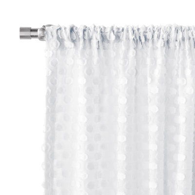 Lilla Fil Coupe Curtain Panel In White