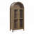 High Arched Storage Cabinet with Lamp, Modern Retro-Style Wooden Multi-Functional Kitchen Cabinet with Adjustable Glass Partitions-1243914780
