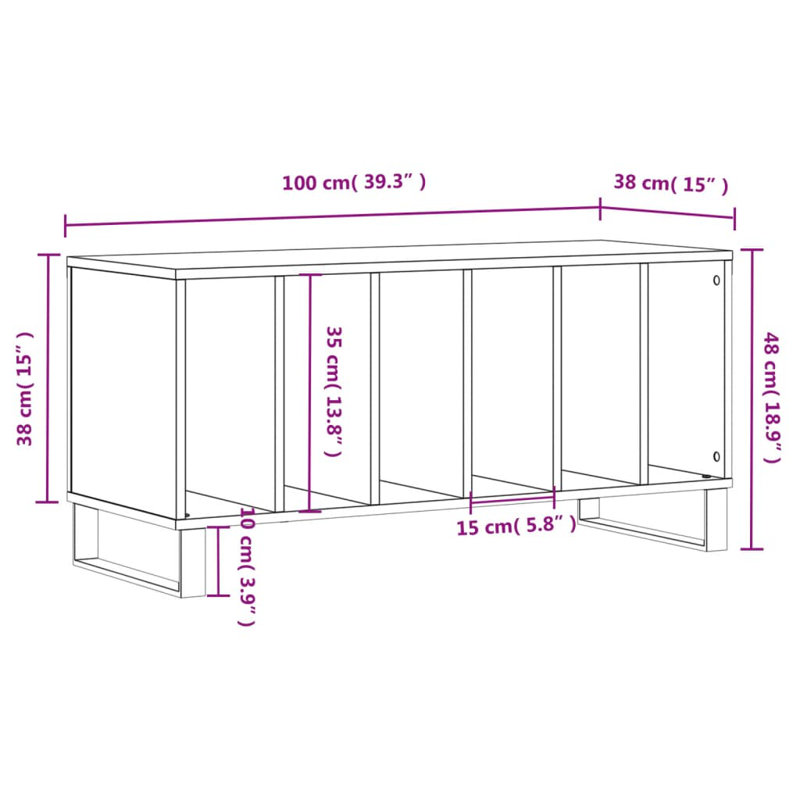 48cm H Media Cabinet, Sonoma Oak