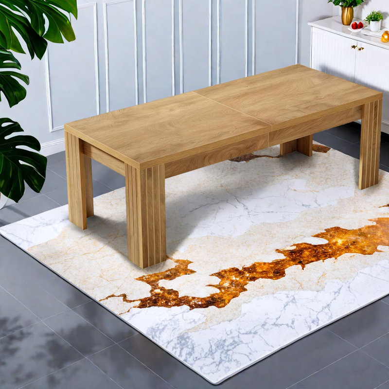 Table de salle à manger spacieuse en MDF de style maison de campagne rustique