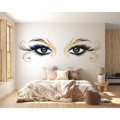 Lash Studio Wall Decal, Beauty Eyes Wall Art, Eyelash Salon Mural, Esthetician Room Decor 559MV