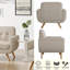 Chaise d'appoint moderne avec siège moelleux, fauteuil rembourré - siège de salon contemporain, naturel