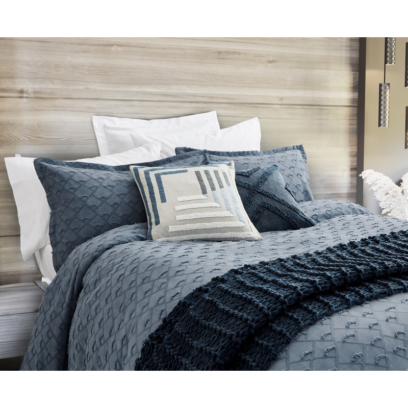 Kona Cotton Duvet Cover Blue, Single
