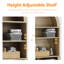 Armoire de salle de bain murale, armoire à pharmacie moderne avec tablette en bois réglable-619522926