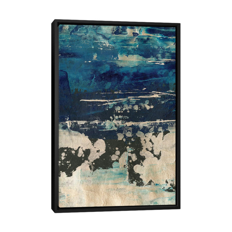«Silver Surf I» par Ethan Harper - reproduction d'art, Pas de tapis, H 26 po x l 18 po x 1,5 po, Toile avec cadre noir