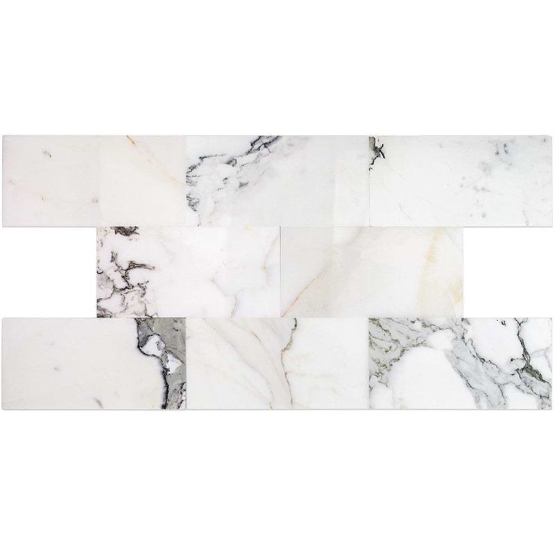 Calacatta 6X12 Polished Marble Subway Tile