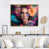 Toile avec cadre flottant or