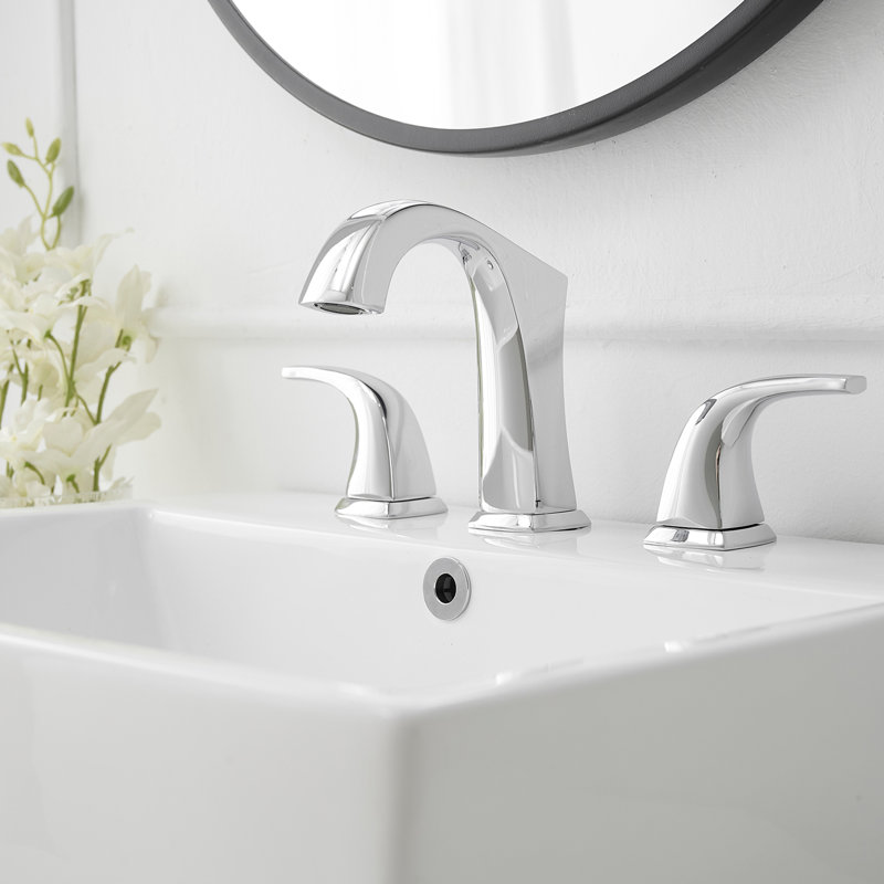 2-handle Bathroom Faucet with Drain Assembly, Polished Chrome