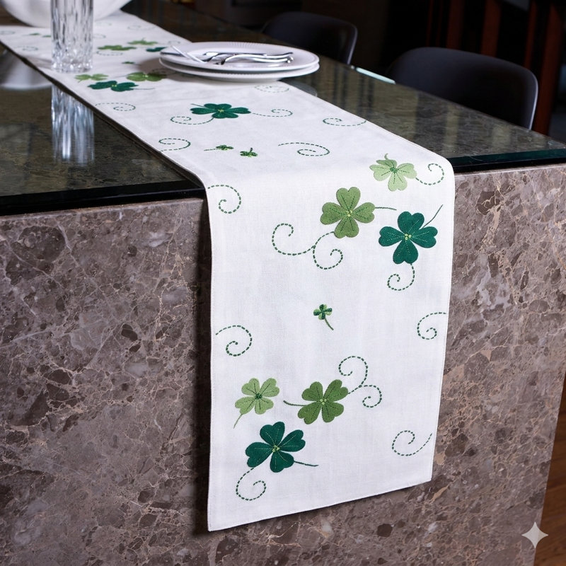 Ditzy Shamrock 100% Polyester Runner 13"x70"