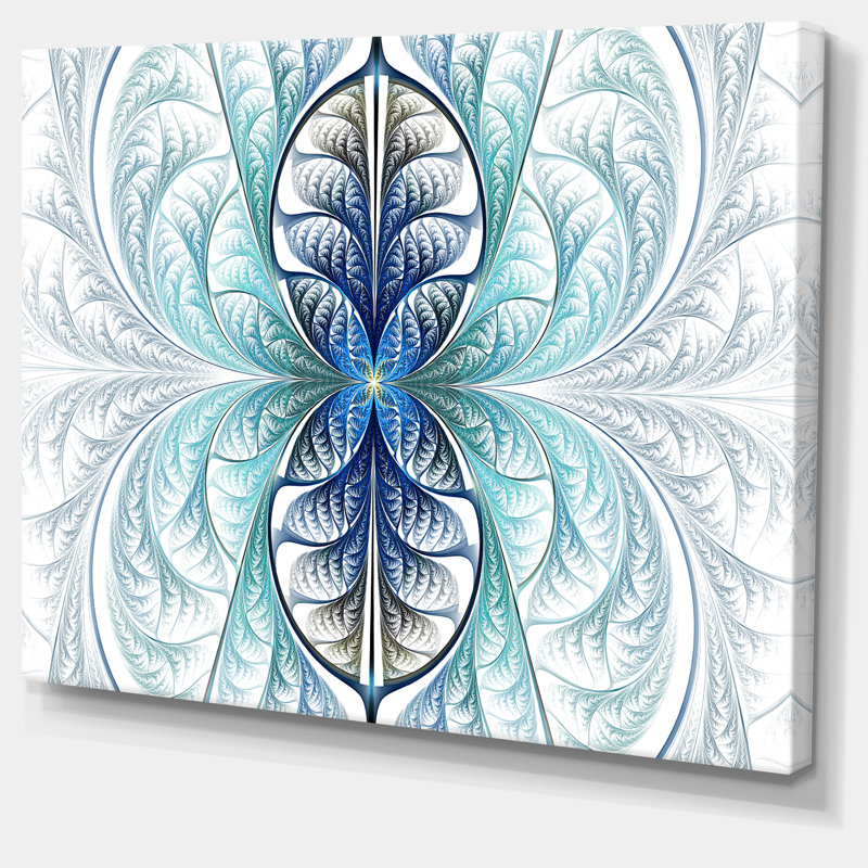 Verre teinté bleu clair/impression sur toile tendue, H 20 po x l 20 po x P 1 po