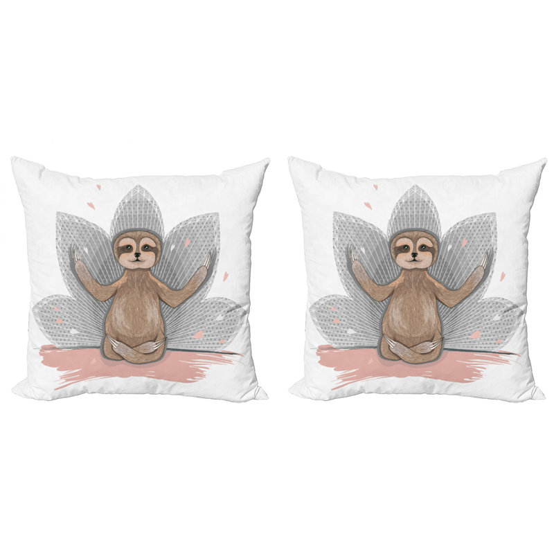 Housse de coussin carrée Ambesonne Sloth, 18" x 18"