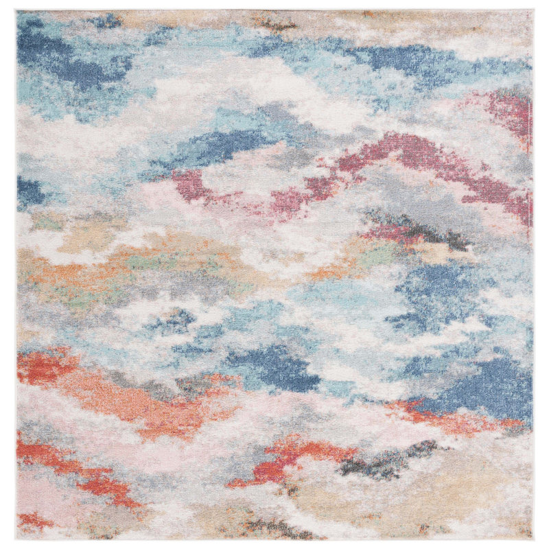 Phoenix 500 Performance Abstract Rug, Square 6'7"