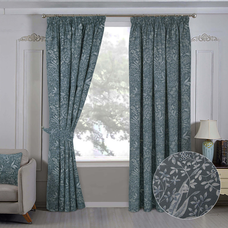 Mckew Room Darkening Pencil Pleat Curtain Pair, Grey, 165 W x 229 D cm