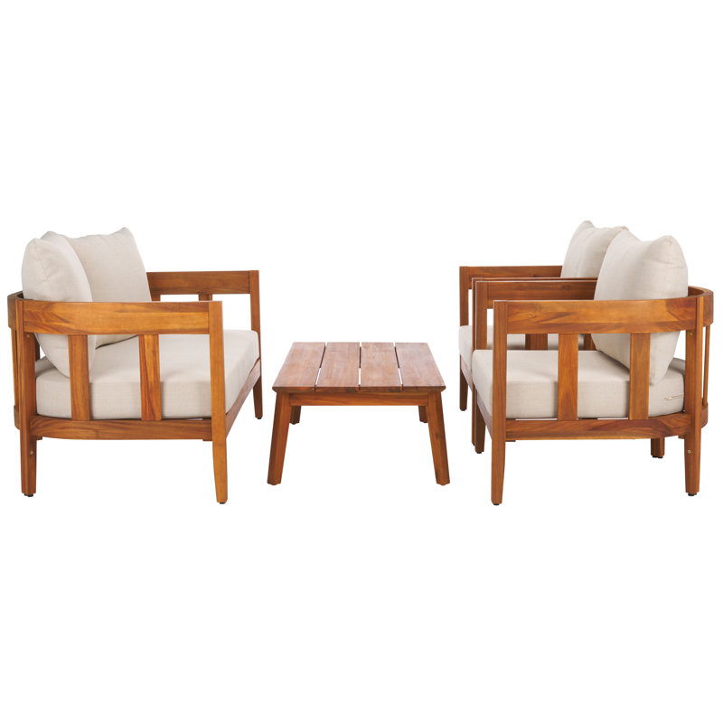 Stefanus 4 Piece Patio Conversation Set