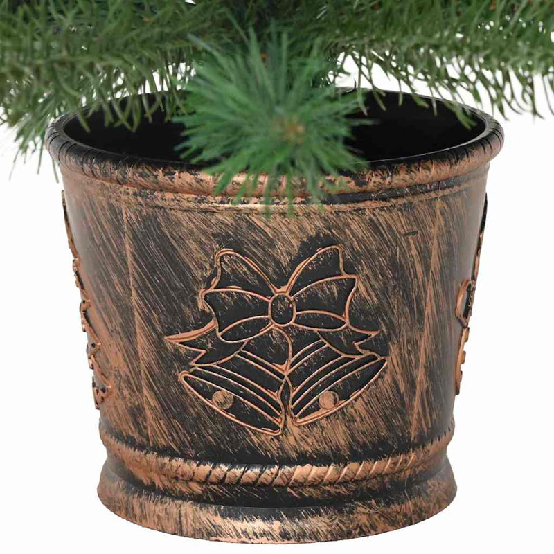  Artificial Christmas Tree with 150 LEDs Green PE and PVC, 2.46' H, Black