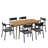 Dugas 7Pc Outdoor Patio Dining Set - Black Chairs