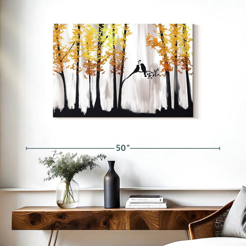 Alvord Golden Forest Birds, H 24 po x l 36 po