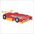 Full Size Plywood MDF Platform Bed Frame - Race Car Design with Wheels, No Box Spring Needed, Red for Bedroom