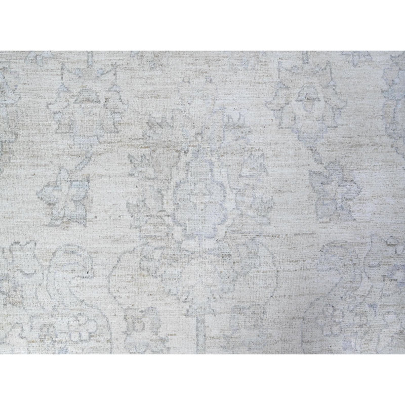 Tapis blanc en laine nouée à la main blanc délavé 9 pi 7 po x 13 pi 10 po E3D82572F8744C38A02234BA09668AF2