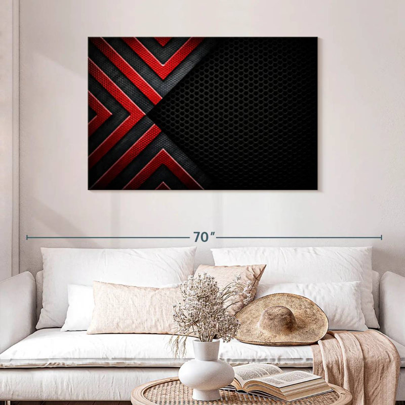Avery Red Black Abstract, 30" H x 45" W