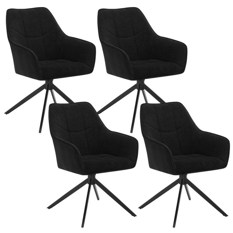 Liftig 47cm H Upholstered Metal Armchair, Black