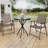 3-Piece Folding Bistro Set with Round Glass Table & 2 Metal Chairs,  All Weather Heavy Duty Table And Chairs Set Of 2-1572422970