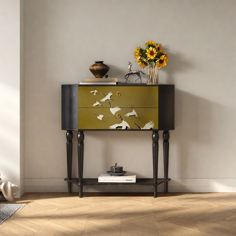 Modern Minimalist Console Table with 2 Drawers
