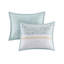 Literie en seersucker double / grand avec coussins décoratifs - Shabby chic en édredon imprimé floral de style jaune et bleu-129906198-129906199