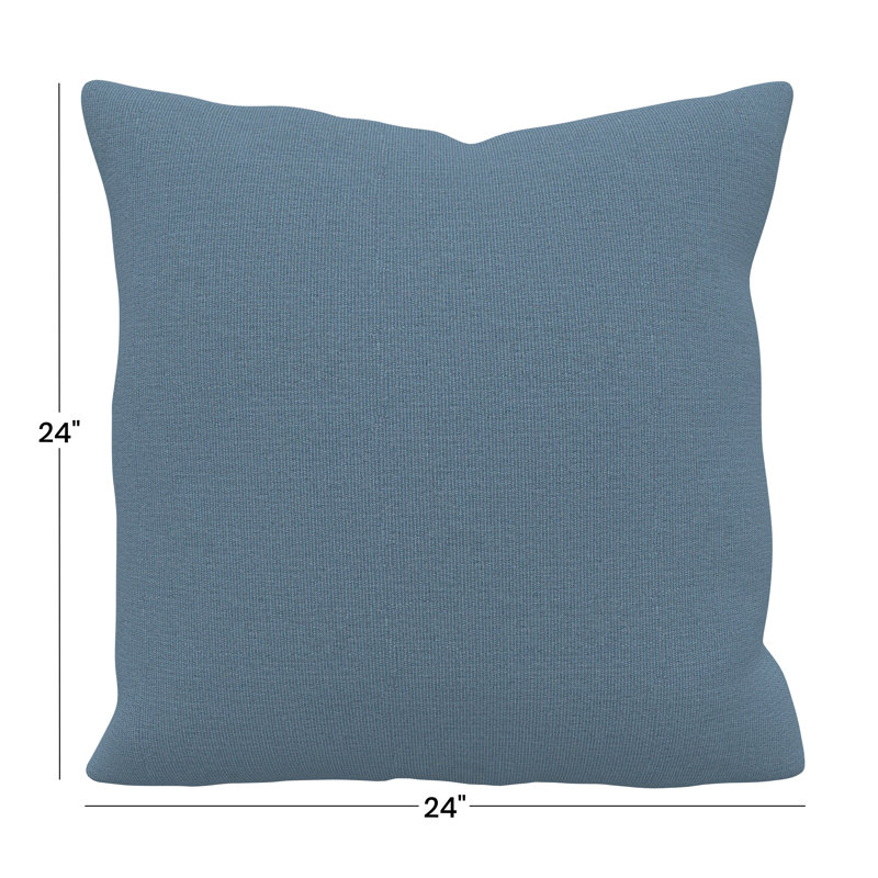 Coussin décoratif intérieur / extérieur Gabi, Carré 24 po, Sunbrella® Spectrum denim