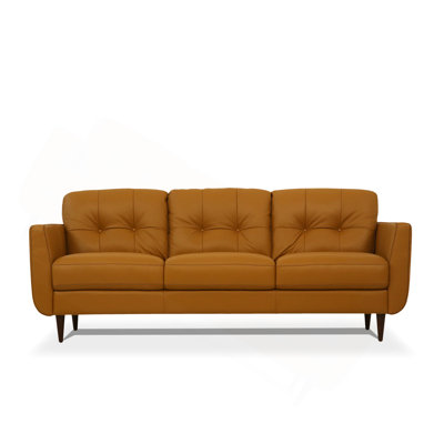 Radwan Camel Leather Sofa (Assembled)