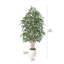 Ficus artificiel de 8 pi dans un pot à fleurs blanc crème, faux banian Real-Touch multi-troncs-1541086537